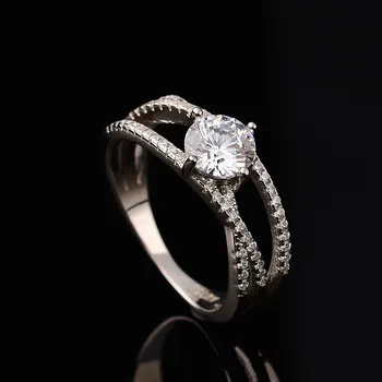 1ct D Spalva Moissanite Žiedai Įsipainiojęs Dalyvavimas S925 Sterlingas Sidabro Žiedas Baltas Auksas Sidabrą Moterų Fine Jewelry