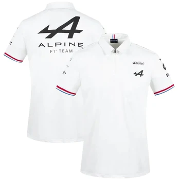2021 Sezono Motorsport Alpine F1 Komanda ARacing T-Shirt Balta Juoda Kvėpuojantis Teamline Trumpomis Rankovėmis Polo Marškinėliai Automobilių Gerbėjas Drabužiai
