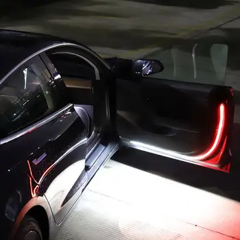2vnt Automobilio Duris Atidaryti Įspėjimo Lemputė Mirksi LED Šviesos Juostelės Anti-susidūrimo Saugos