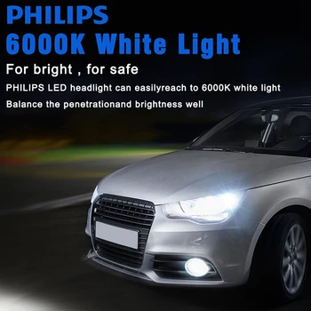 2X Philips H11 Mini LED Auto rūko žibintas H1 Automobilių Žibintų lemputės 6000K Balta Žibintus Turbo Led nebbia rūko žibintai, Automobilių šviesos