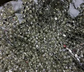 4mm perlų + kalnų krištolas grandine, sidabro, aukso Taurę Letena Grandinės tankus krištolo, strazdų su perlų letena grandinės FH35