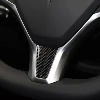 Anglies Pluošto Automobilio Vairo Dangtelio Lipdukas Interjero Dekoro Tesla Model S X Automobilio Salono Apdailos Reikmenys