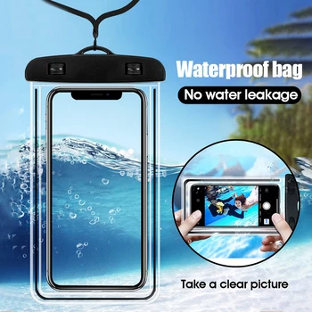 Atsparus vandeniui Telefono dėklas Skirtas iPhone 7 8 Plus X Xs Max XR po vandeniu Išmaniojo telefono Dėklas Krepšys Case For Samsung S8 S9 Sausas Padengti