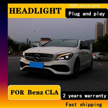 Automobilių Stiliaus Žibintas Benz CLA-2018 m. VISI Žibintai, LED Žibintai dieninės Šviesos DRL Bi-LED OBJEKTYVAS