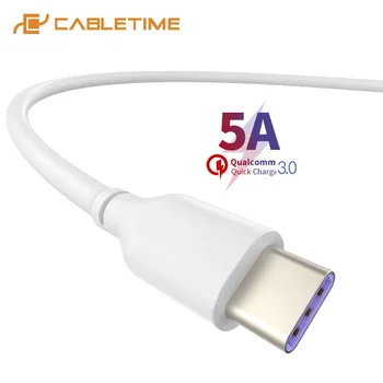 CABLETIME C Tipo 5A Laidas Duomenų perdavimo Super kraunama USB Kabeliu, skirta 