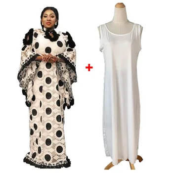 Fashoin Afrikos Moterų Plius Dydis Ilga Suknelė Siuvinėjimo Kratinys Dashiki Prarasti Europos Drabužių Panele su Vidiniu