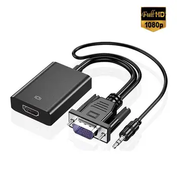 Full HD 1080P VGA į HDMI suderinamus Konverteris Adapterio Kabeliu Su Garso Išėjimas VGA Video Adapteris PC nešiojamas su HDTV Projektorius