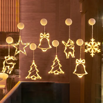 Fėja, Kalėdų Varpas Sniego Star Šviesos Šventė, Langų Apdailos LED Gyvis Žibintai, Baterija Kalėdos Garliava, Namų Lempas