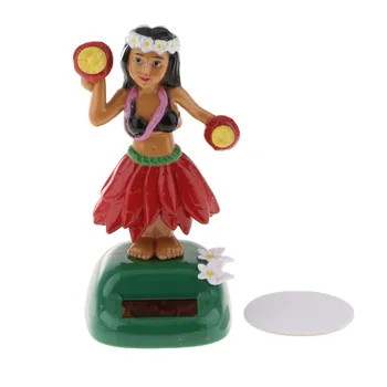 Havajuose Mergina Saulės Energija Varomas Šokių Gyvūnų Supasi Animacinis Bobble Šokėja Žaislas