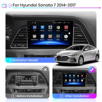 Junsun V1 2G+32G Android 10.0 RDS Už Hyundai Sonata 7-2017 Automobilio Radijo Multimedia Vaizdo Grotuvas, Navigacija, GPS, 2 din dvd