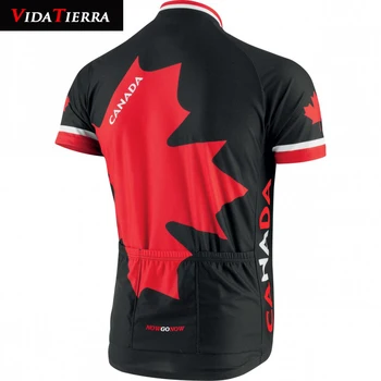 Karšto 2019 VIDATIERRA vyras juodas raudonas Dviračių Megztiniai Kanados vėliava Retro komandos apranga meilės Kanada dviračiu dėvėti pro racing komandos garbę