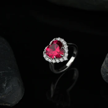 Knobspin 925 Sterling Putojantis Sidabro Aukštos Kokybės Raudona Korundo Sweet Pink Žiedų Moterų Dalyvavimo Šalies Fine Jewelry