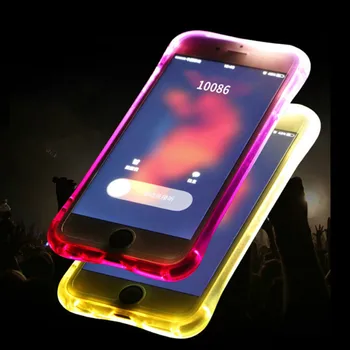 LED Blykstė TPU Case For iPhone 5S 6 6S 7 8 Plius Byla Skaidri, Skambinkite 