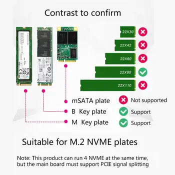 M. 2 X16 4X NVME PCIE3.0 GEN3 X16, 4*NVME RAID CARD PCI-E VROC KORTELĖS Aukšto greičio Išplėtimo Kortelės 4XX4 NVME*4 RAID