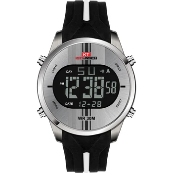 Mens Sporto Didelės Chronograph Watches Vandeniui Karinės Silicio riešo laikrodis su chronometru Led Watch Vyrų Relogio Masculino