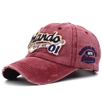Naujas Vintage plauti medvilnės Orlando 01 Siuvinėjimo beisbolo kepuraitę moterims, vyrams, atsitiktinis Kolonėlė Kolonėlė lauko sporto kepurės