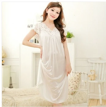 Nemokamas pristatymas moterų nėriniai seksualus nightdress merginos plius dydžio chalatą Didelio dydžio Sleepwear pižamą Y02-3