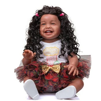 NPK 68CM Atgimsta Bamblys Princesė Mergina Didžiulis Baby Doll Handemade Populiarus Mila Mūsų Happy Baby Doll Aukštos Kokybės Dovanų Juodos Odos