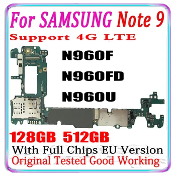 Original Atrakinta Samsung Galaxy Note 9 N960F N960FD N960U Plokštė SM-N960F 128 GB Pagrindinė Logika valdybos Android OS Plokštė