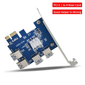 PCIE PCI-E PCI Express Stove Kortelės, 1x Kad 16x1 4, USB 3.0 Lizdą, Daugiklis, Bitcoin Mining Hub Adapteris, BTC Prietaisai Stove Kortelės