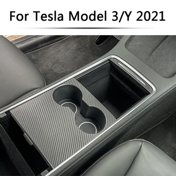 PVC Konsolė Wrap Rinkinio Dalis Lipdukas Anglies Pluošto Tekstūra Pakeisti Tesla Model 3 /Y 2021 Automobilių Priedai