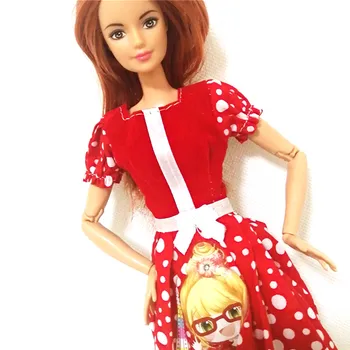 Rankų darbo Apranga Nustatyti Drabužius Barbie BJD Doll Mielas Raudona Suknelė Priedai Žaisti Namas, Padažu, Vaikams, Žaislai