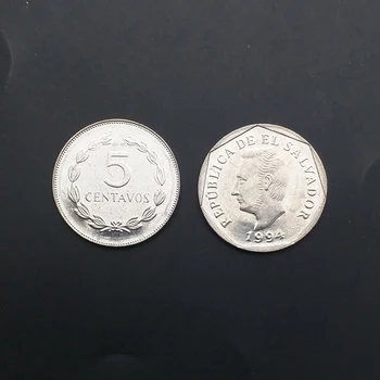 Salvador 5 Centų Monetos 1994 Lotynų Amerika Originalus Monetų Naujas