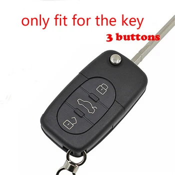 Silikoninė guma klavišą padengti atveju shell raštas Audi A2 A3 A4 A6 A8 TT 3button raktas Fob Padengti