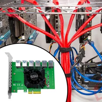 Stove USB 3.0 PCI-E Express 4x 16x Riser Card Adapter PCIE 1 Iki 6 Lizdas PCIe Port Multiplier Kortelę Už BTC Bitcoin Miner Kasyba