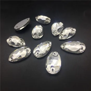 TopStone Crystal Clear 7x12mm 11x18mm 13x22mm Ašaros Siūti Cirkonio Lašelis Siuvimo Stiklo Kristalai