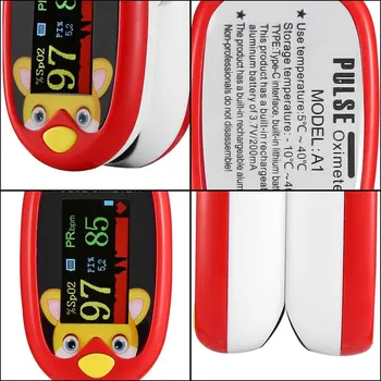 Vaikų Pulse Oximeter Galiukų Prisotinimas Aptikimo Širdies ritmo Monitorius Įkrovimo OLED Medcial SPO2 PR Širdies ritmo Monitorius