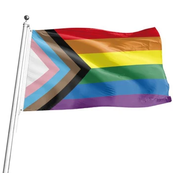 Vaivorykštės Vėliava 90x150cm Gėjų vaivorykštės Pažangos Išdidumo vėliava, Gėjų, Lesbiečių Trans
