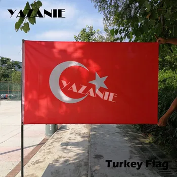YAZANIE 90x150cm Turkijos Vėliava visame Pasaulyje Karšto Parduoti Prekes 3X5FT Reklama Kabo Nacionalinės turkijos Didelis Vėliavos Šventė