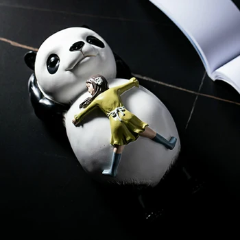 Šiltas ir gydymo Panda Mergina Statula Apdailos Šiuolaikinių Namų reikmenys Gyvenimo kambario, Miegamasis Gyvūnų statulėlės, Papuošalai Dekoro Dovana